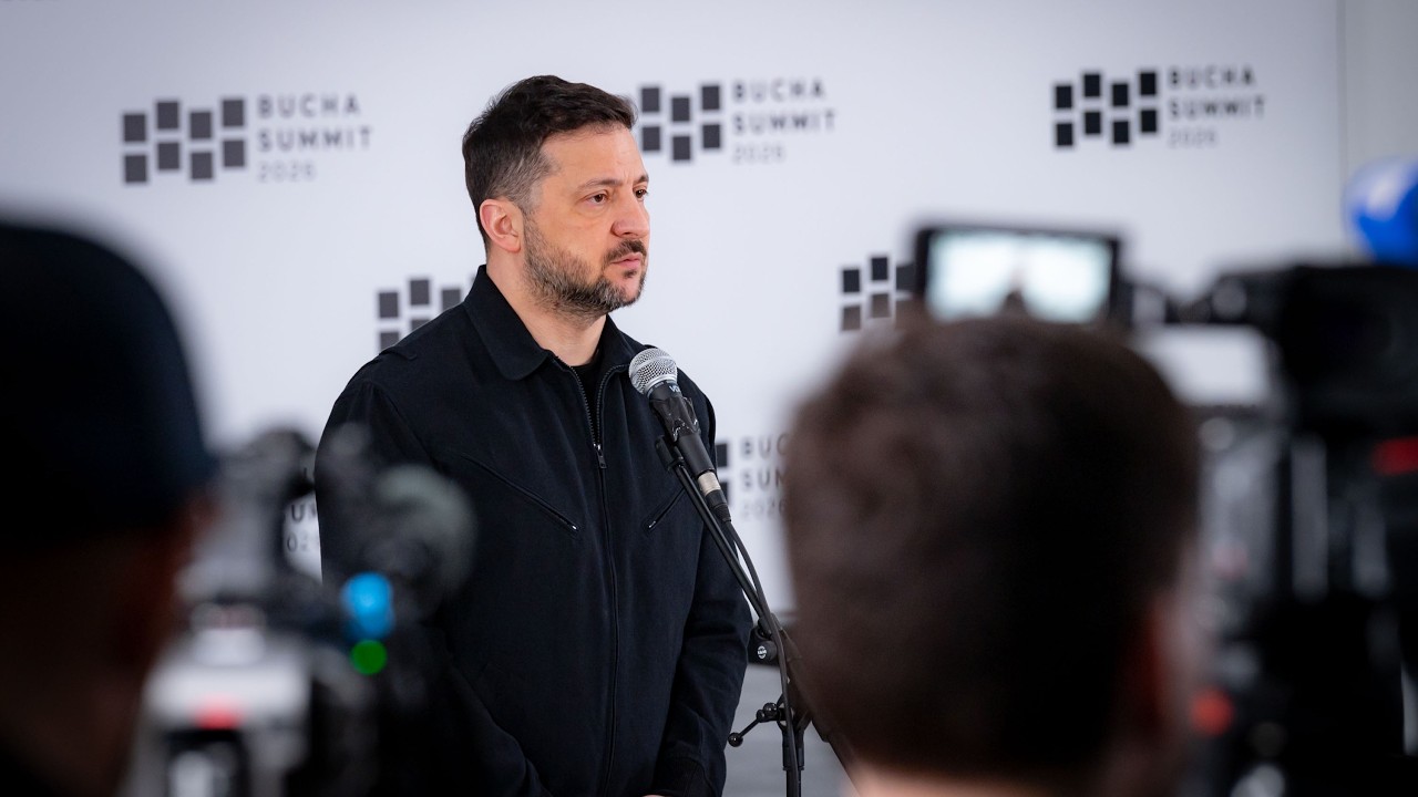 Фото для новини:Пресконференція Володимира Зеленського під час Бучанського саміту