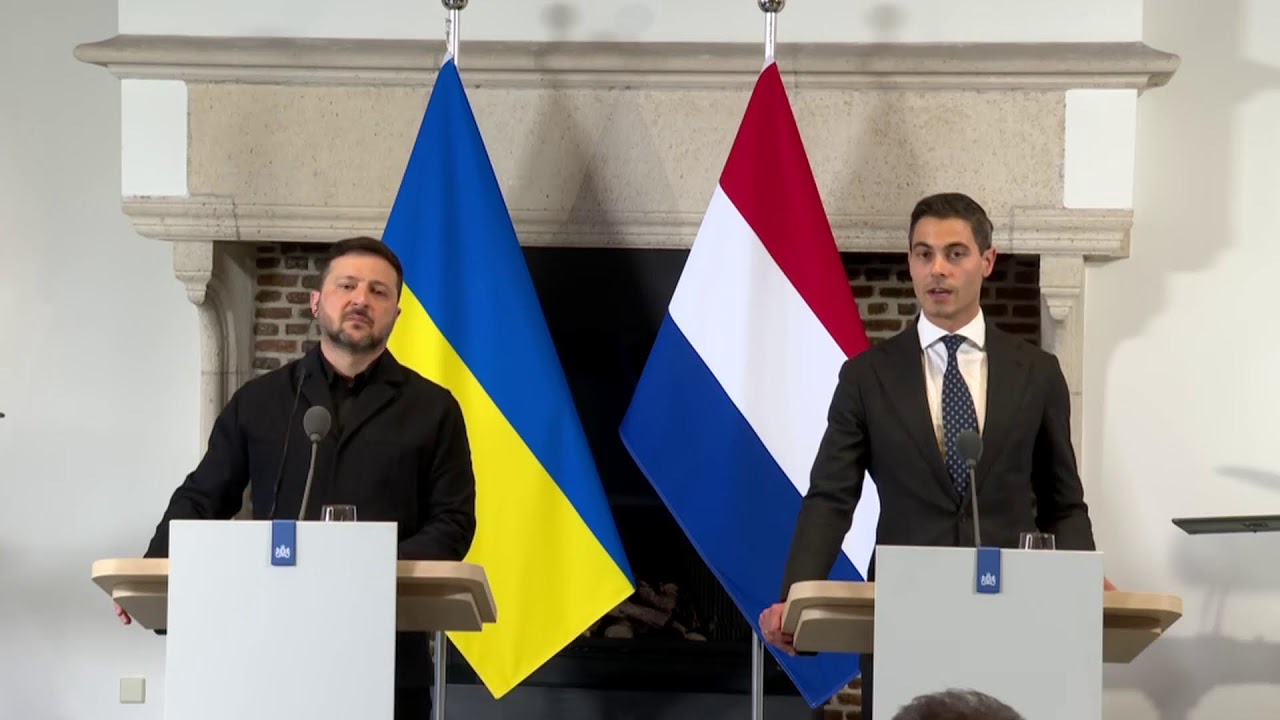 Фото для новини:Спілкування Володимира Зеленського та Прем’єр-міністра Нідерландів Роба Єттена з медіа