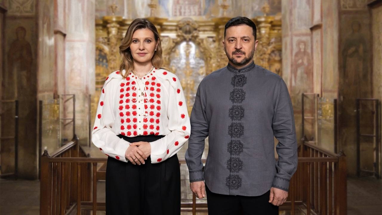 Фото для новини:Привітання Президента України Володимира Зеленського та першої леді Олени Зеленської з Великоднем