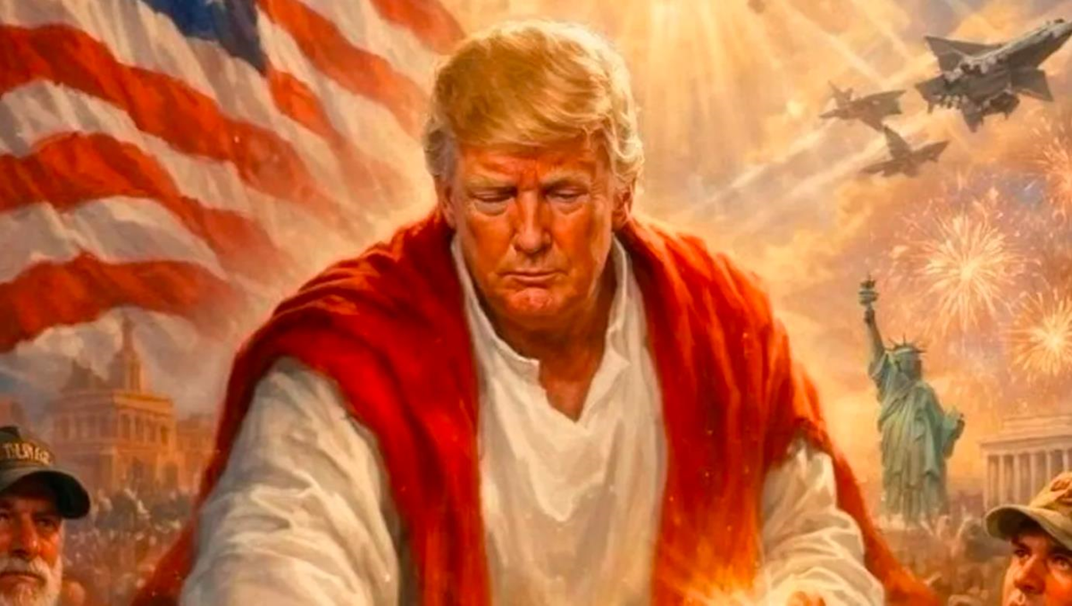 Фото для новини:Трамп показав себе в образі Ісуса, що зцілює людей