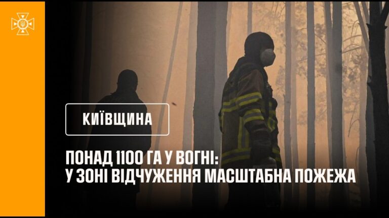 Фото для новини:Понад 1100 га у вогні: у Зоні відчуження масштабна пожежа