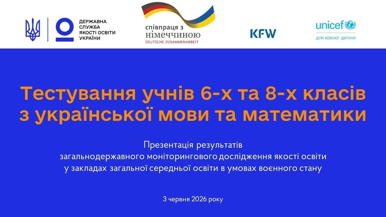 Фото для новини:Якість освіти під час війни: результати моніторингу 6 і 8 класів