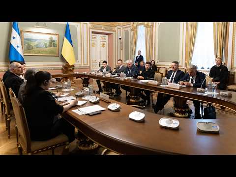 Фото для новини:Спілкування Володимира Зеленського та Президента Гондурасу Насрі Асфури з медіа