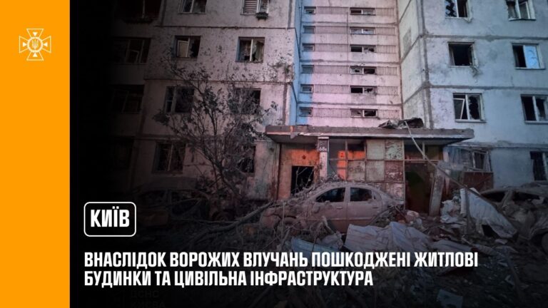 Фото для новини:Київ: внаслідок російського обстрілу, 3 особи загинули, постраждало 35 осіб, з них троє дітей