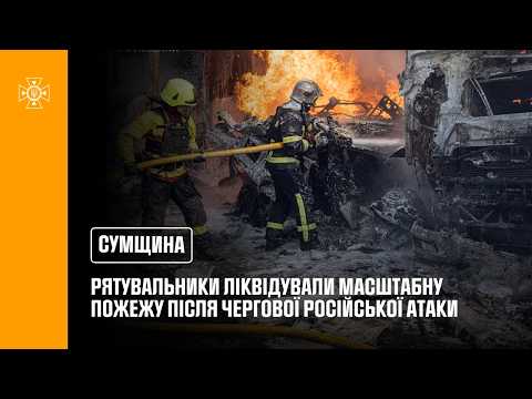 Фото для новини:У Сумах рятувальники ліквідували масштабну пожежу після чергової ворожої атаки