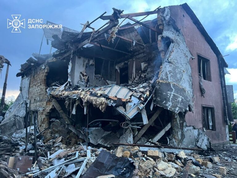 Фото для новини:Запоріжжя: РФ знищила дім і СТО, на Хортиці пожежа