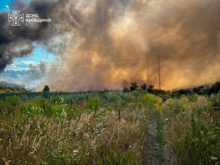 Фото для новини:На Київщині другу добу гасять масштабну пожежу на сміттєзвалищі