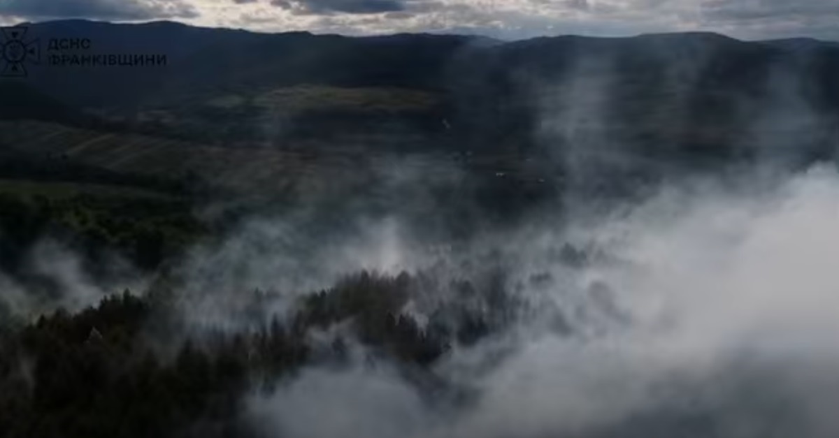 Фото для новини:На Прикарпатті другий день не можуть загасити лісову пожежу
