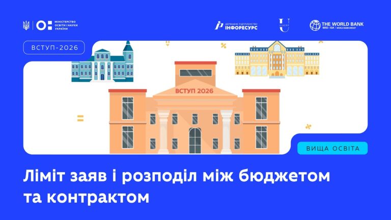Фото для новини:ВСТУП-2026: Ліміт заяв і розподіл між бюджетом та контрактом